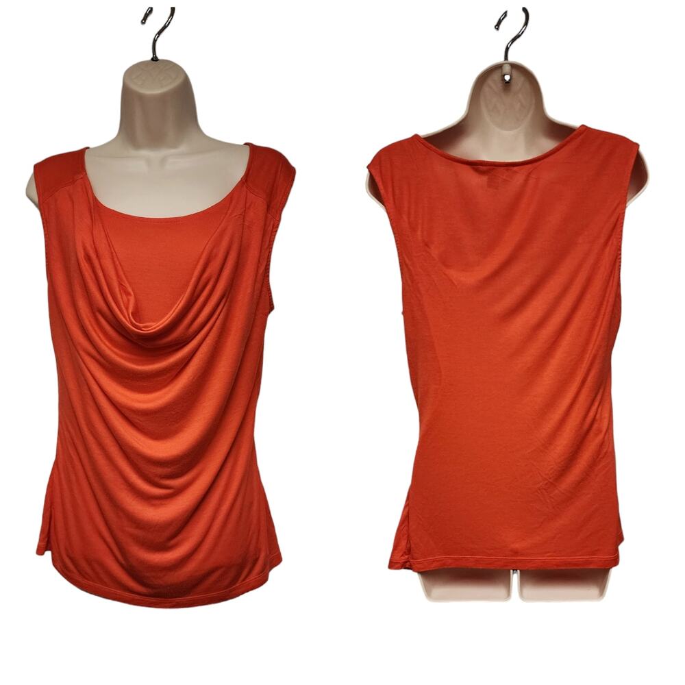 Banana Republic Orange Sleeveless Cowl Neck Tunic Top Blouse Size Large